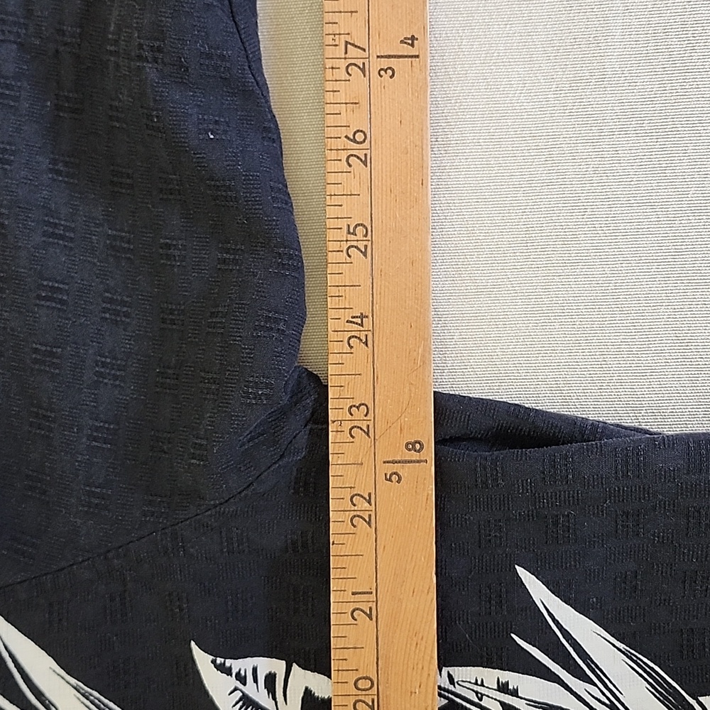 Jamaica Jaxx Black and Off White Leaves/Frons Hawaiian Short Sleeve Men's Shirt - Picture 11 of 12